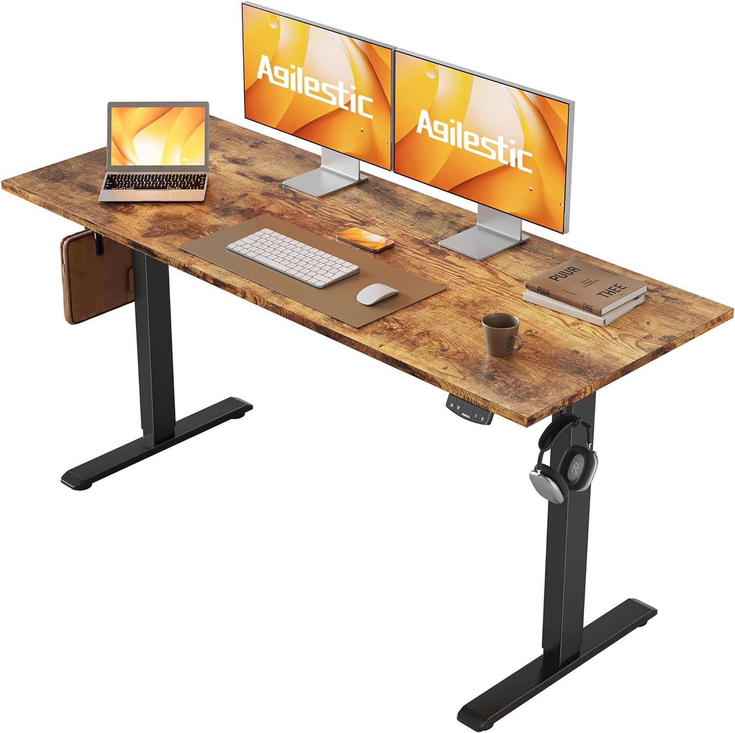 Electric Standing Desk, 55 x 24 Inches Height Adjustable Desk, Sit Stand up Desk...