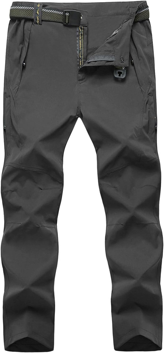 TBMPOY Men’s Lightweight Hiking Pants, Special Outdoor Pants With Belt, Innovati...