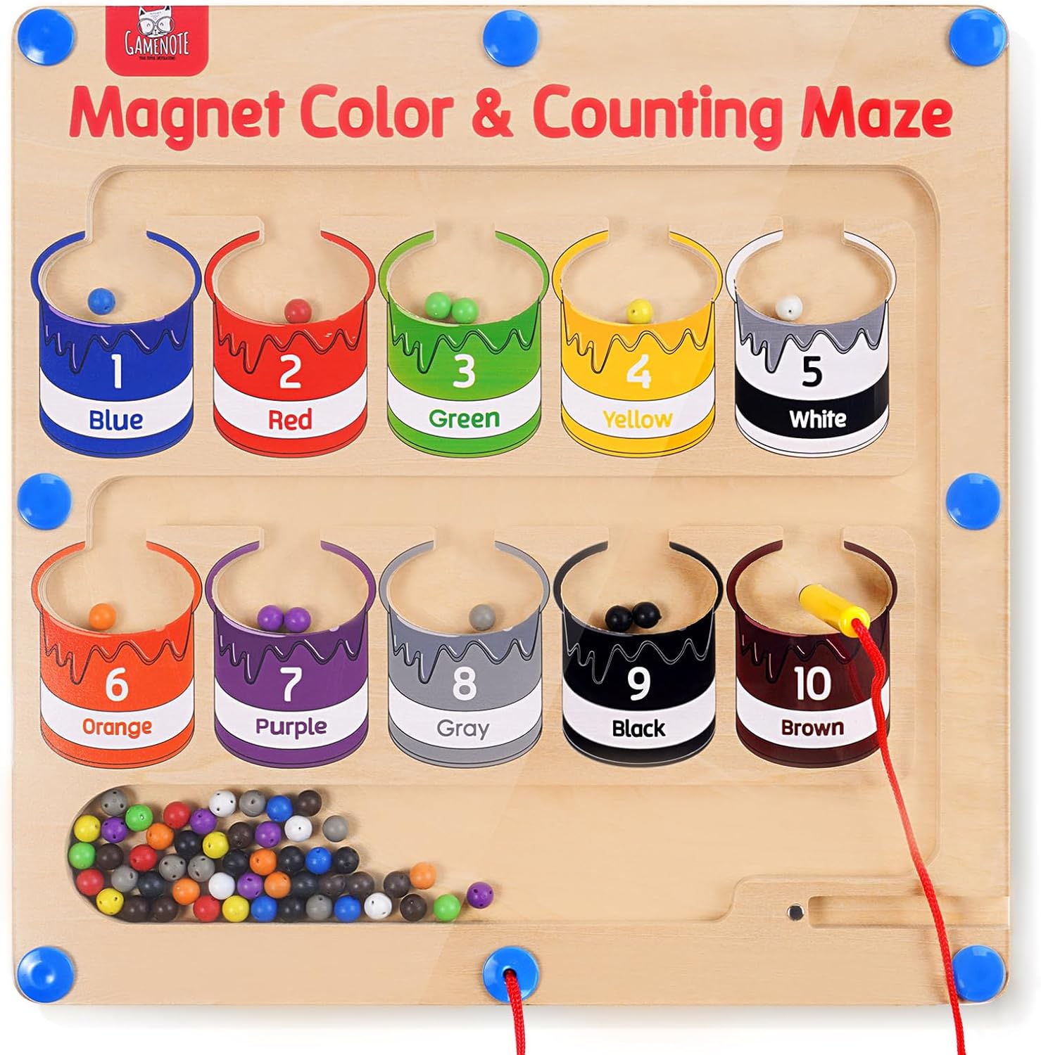 GAMENOTE Magnetic Color and Number Maze - Educational Fine Motor Skills Toys for...