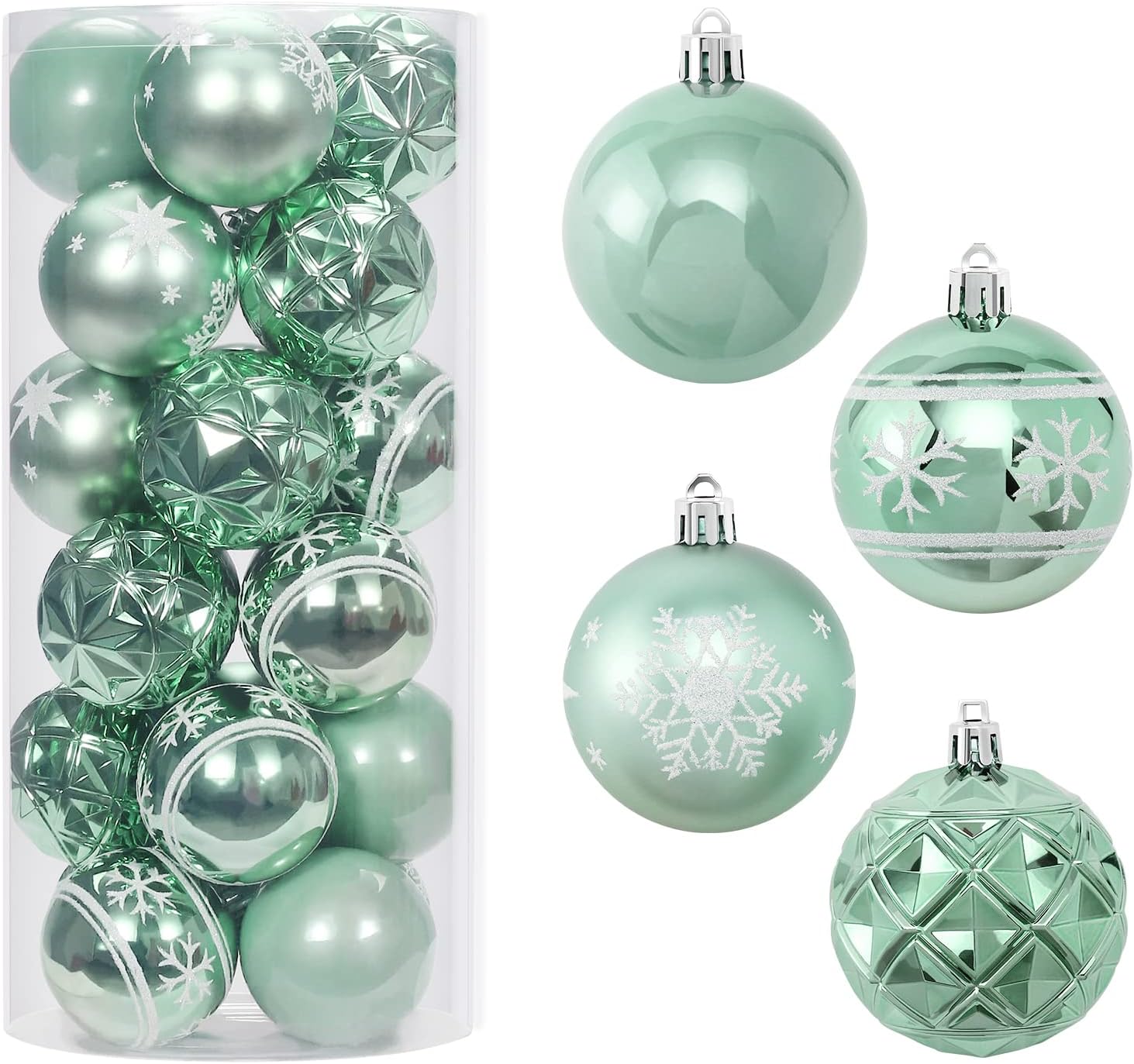RoseCraft Hand-Printed Christmas Ball Ornaments, Special 2.36"/60mm Shatterproof...