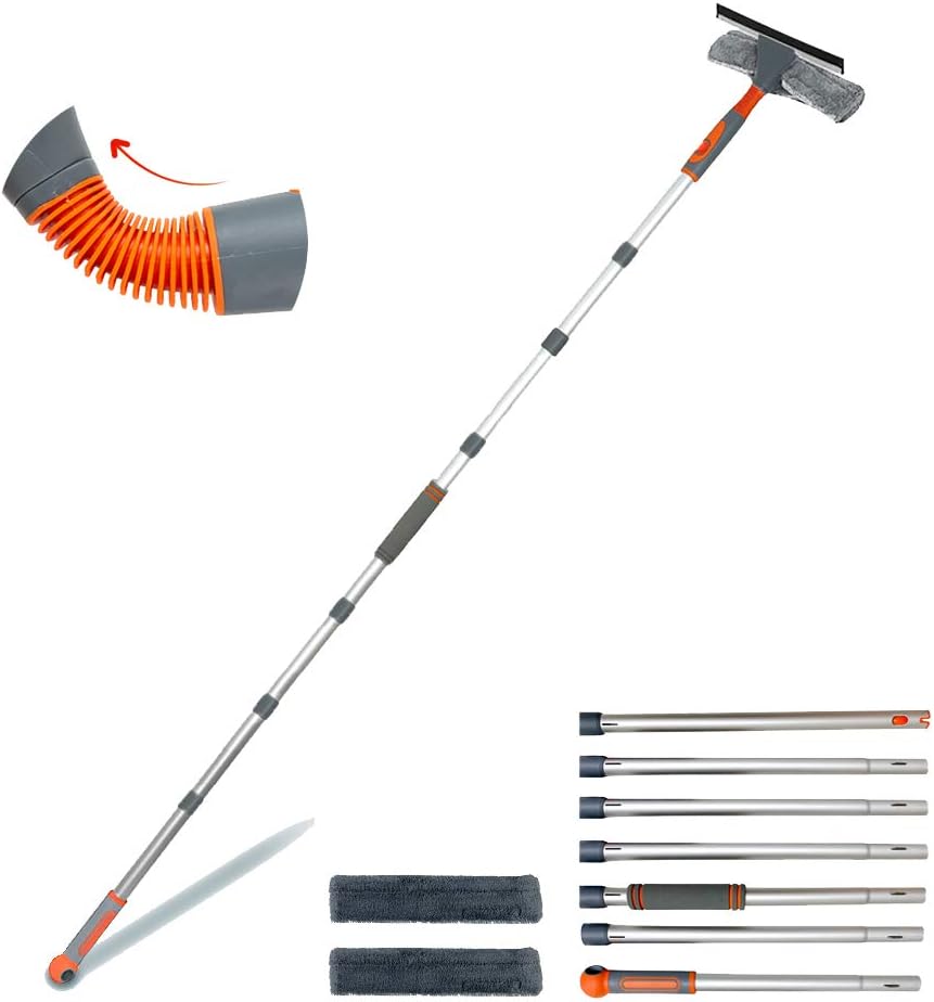 Professional Window Squeegee Cleaner, Special 2 in 1 Shower Squeegee with Extens...