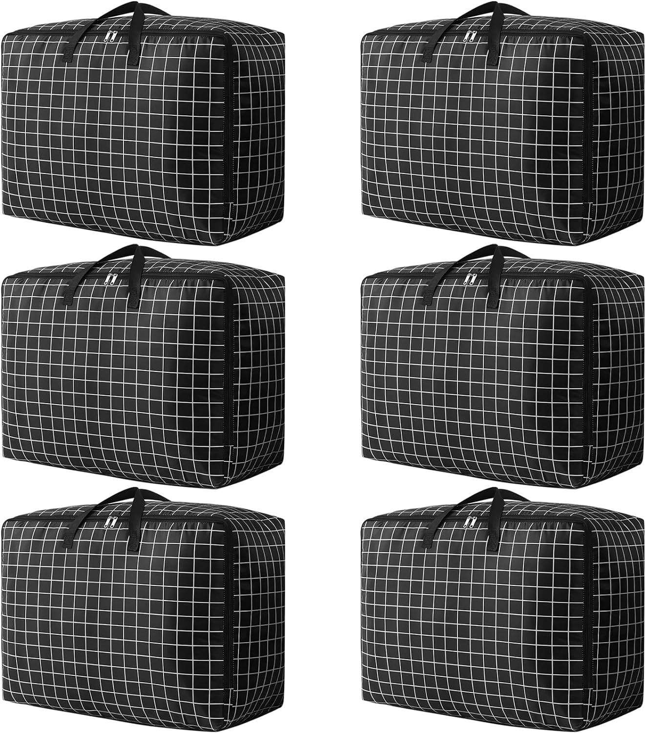 6 Pack 105L Moving Bags, Large Storage Bag Extra Large Storage Box with Zips for...