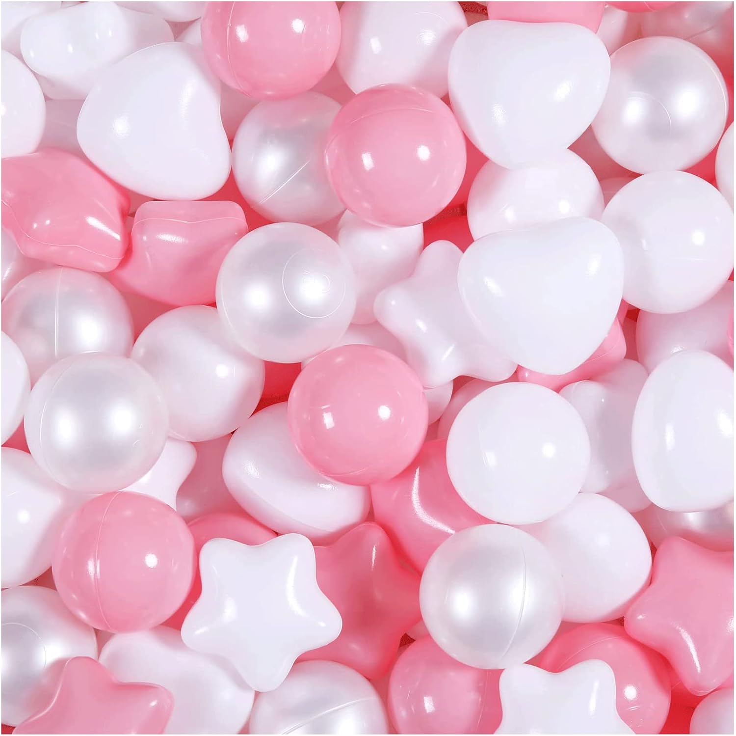 GOGOSO Pink Ball Pit Balls with Star Balls Heart Balls 100 - Crushproof Plastic...