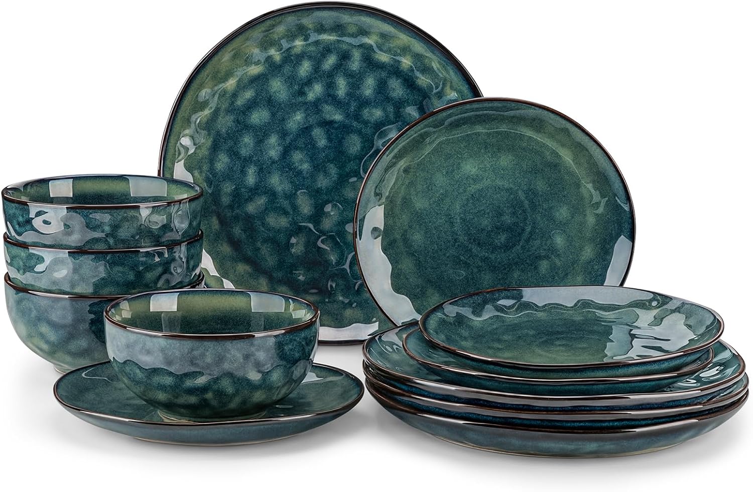 vancasso Starry 12 Pieces Dinnerware Set, Special Plates and Bowls Set for 4, Hi...
