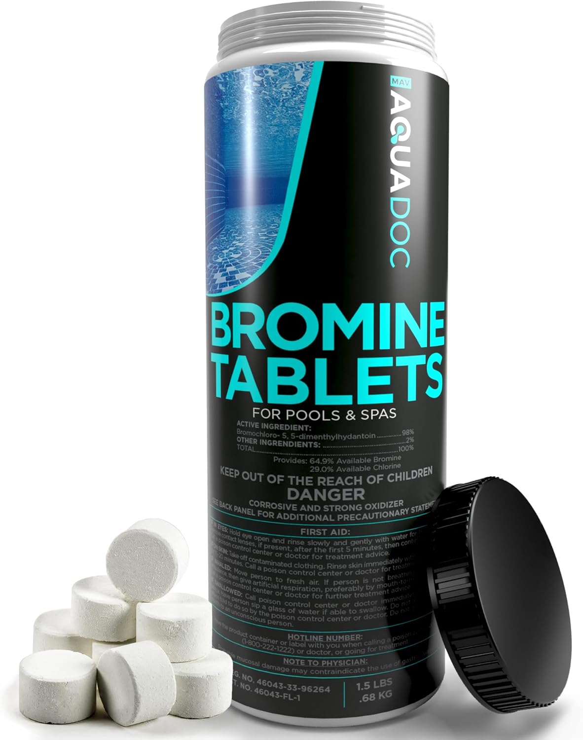Spa Bromine Tablets for Hot tub, 1.5lbs - Spa Sanitizing Bromine for Hot Tubs &...