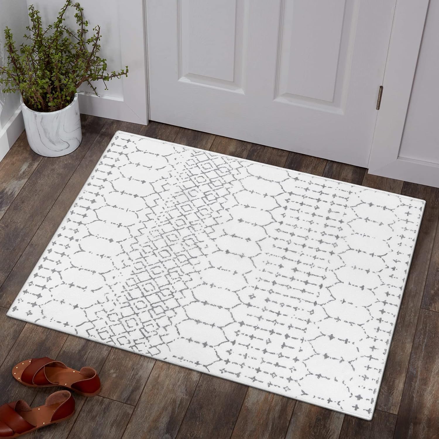Lahome Moroccan Entryway Washable Rugs 2x3 Non-Slip Thin Kitchen Rug Throw Small...