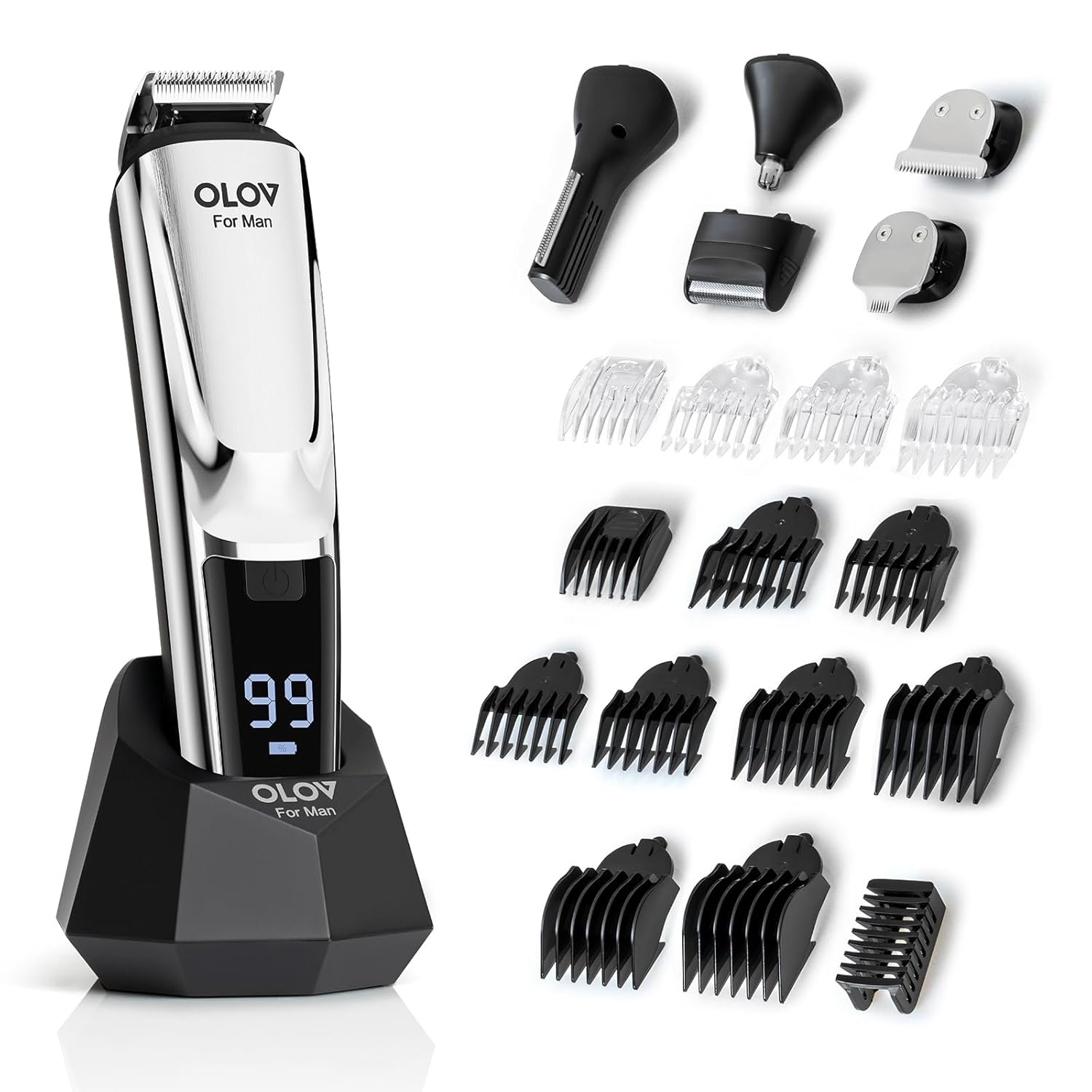 Beard Trimmer, 21 Piece Mens Grooming Kit for Beard & Mustache Trimming, Electri...