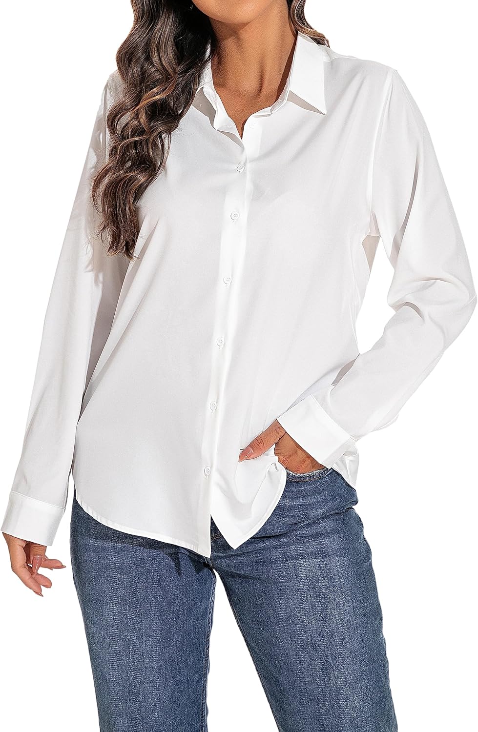 GUANYY Women's Short Sleeve Button Down Shirt Womens Shirts Dressy Casual Busine...