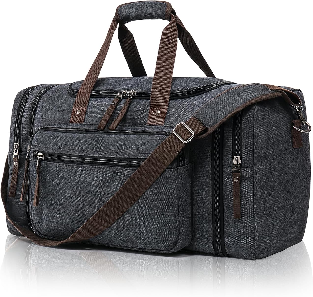 Canvas Expandable Duffle Bag for Men Traveling, Luggage Travel Bag Weekender Ove...