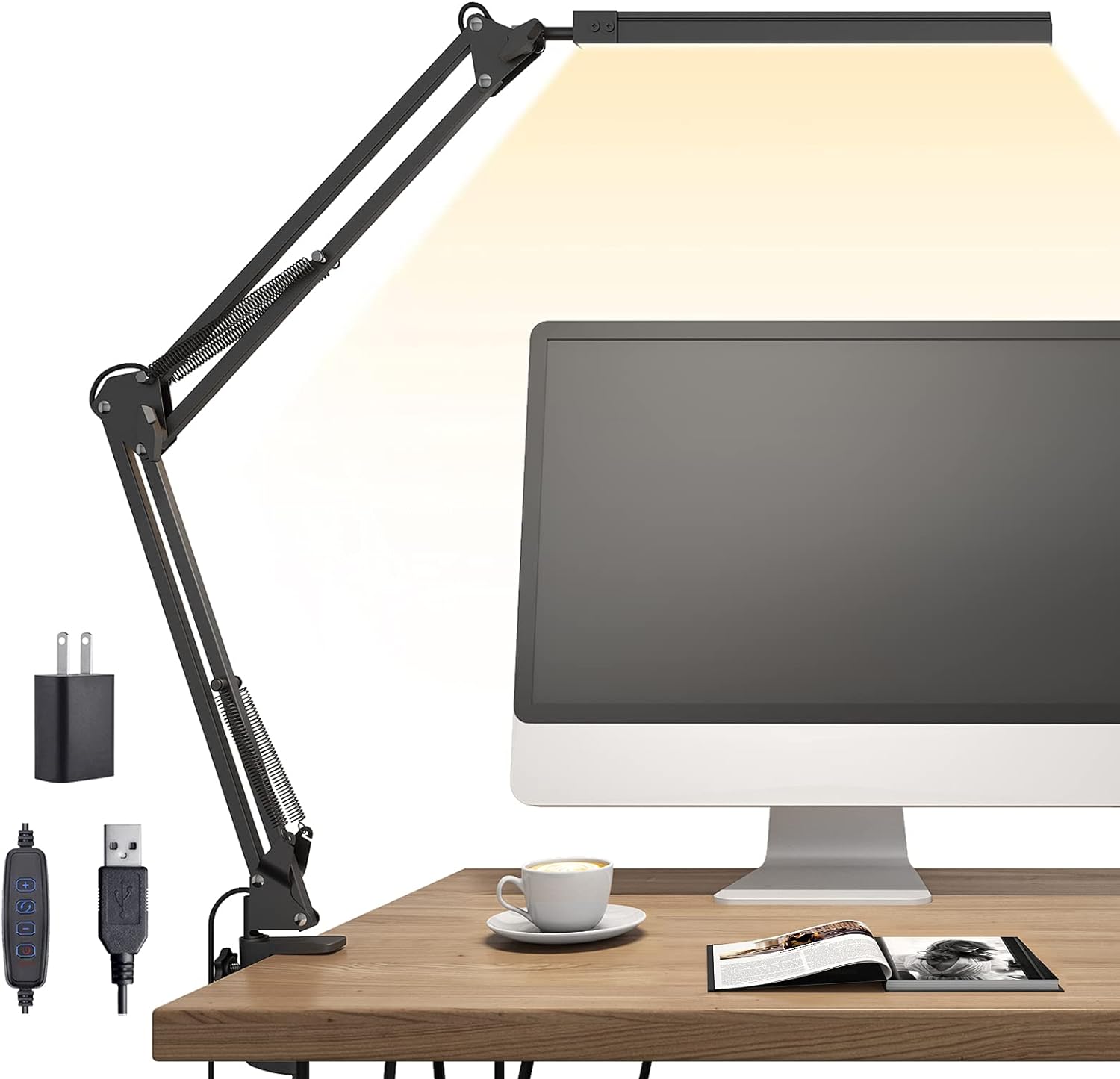 LED Desk Lamp, Special Swing Arm Desk Light With Clamp, Innovative Desk Lamps fo...