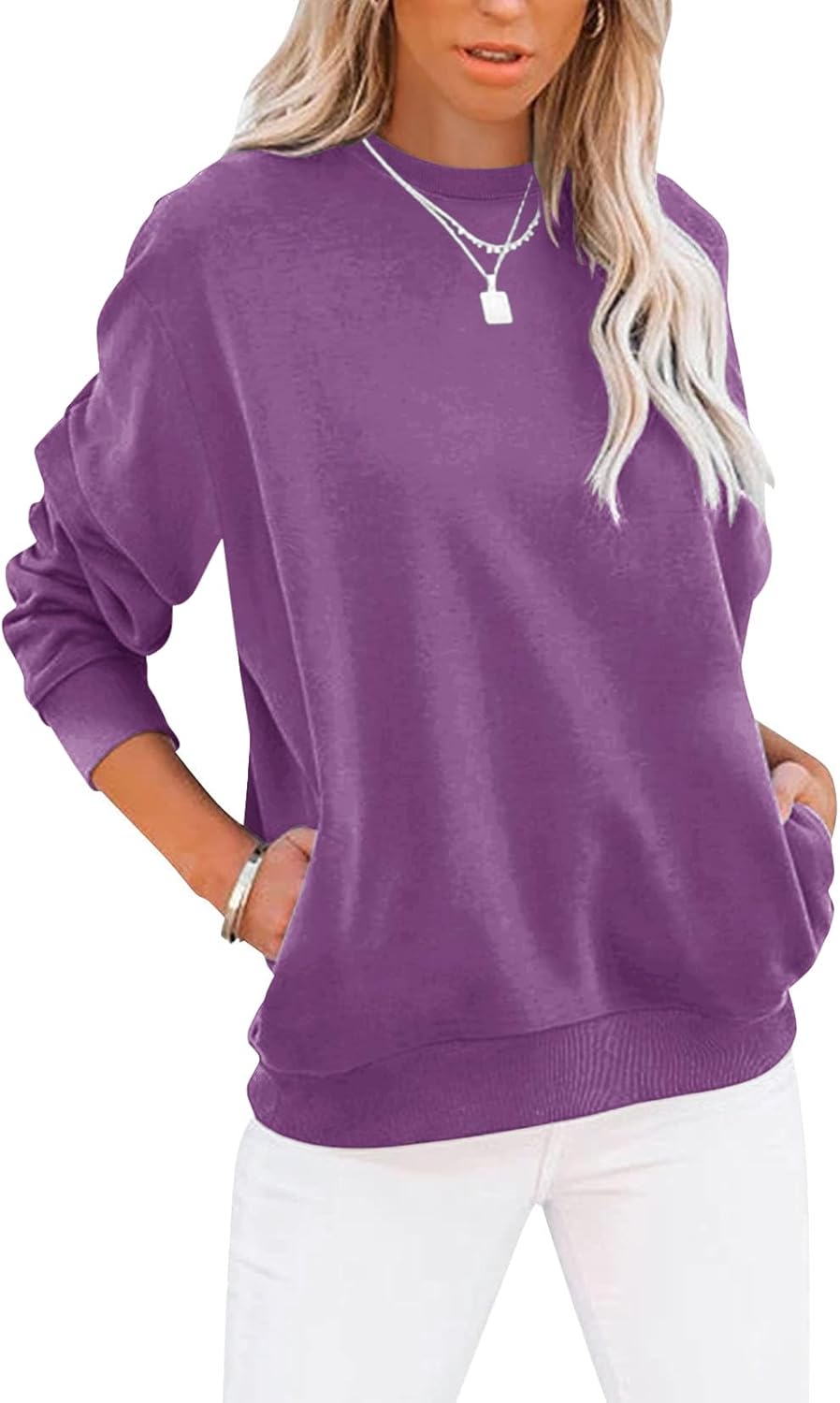 TICCTICMIMI Women's Tops, Special Long Sleeve Crewneck Sweatshirts, Unique Casua...