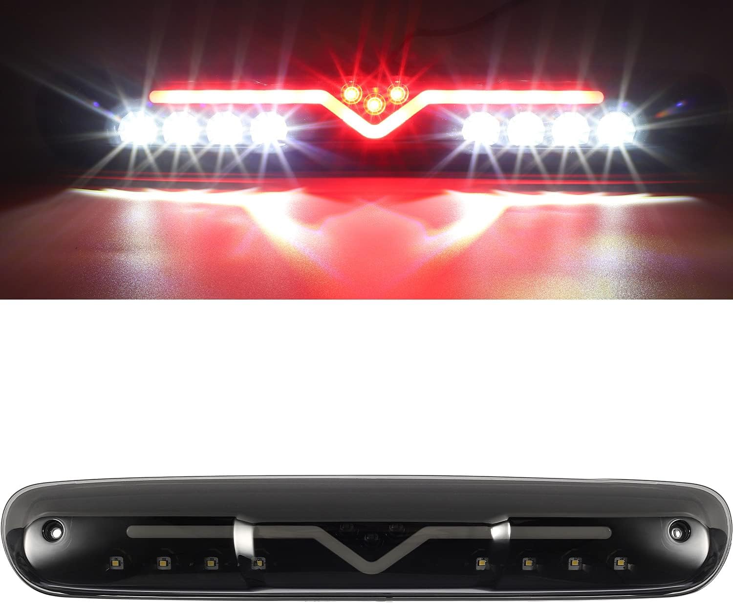 Partsam High Mount Stop Light Led 3rd Brake Replacement for 07-13 Silverado/Sier...