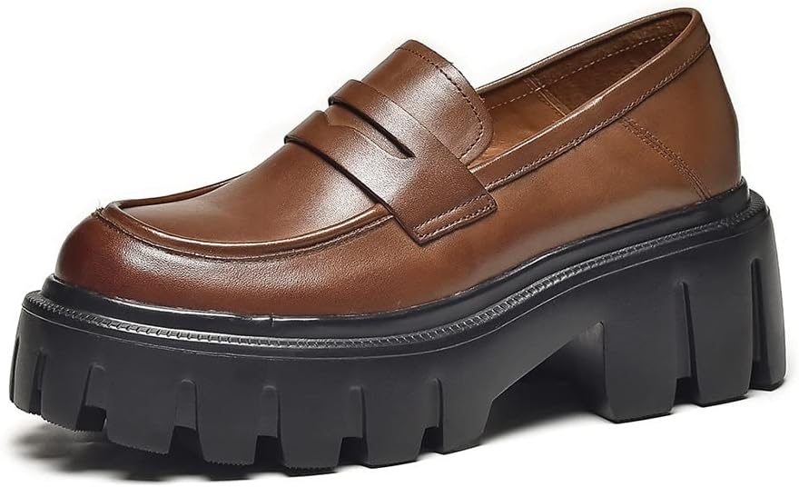 Beautoday Womens Platform Loafers, Chunky Loafers for Women, Chunky Heel Lug Sol...