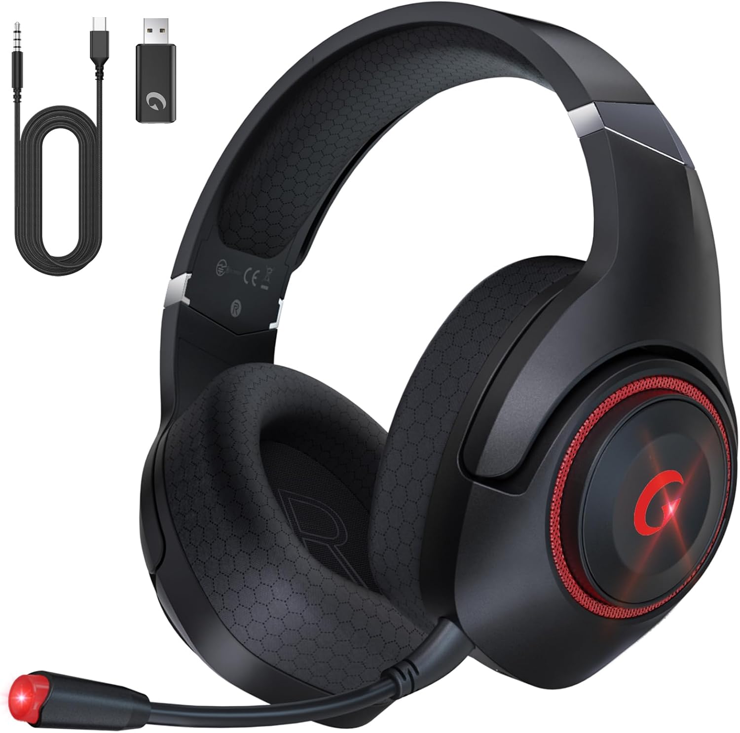 Gaming Headset Wireless, 2.4GHz Gaming Headphones Wireless with Noise Canceling...