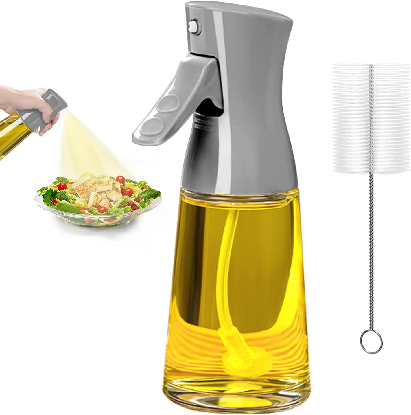 Showvigor Olive Oil Sprayer for Cooking, 180ML Glass Oil Dispenser Bottle with B...