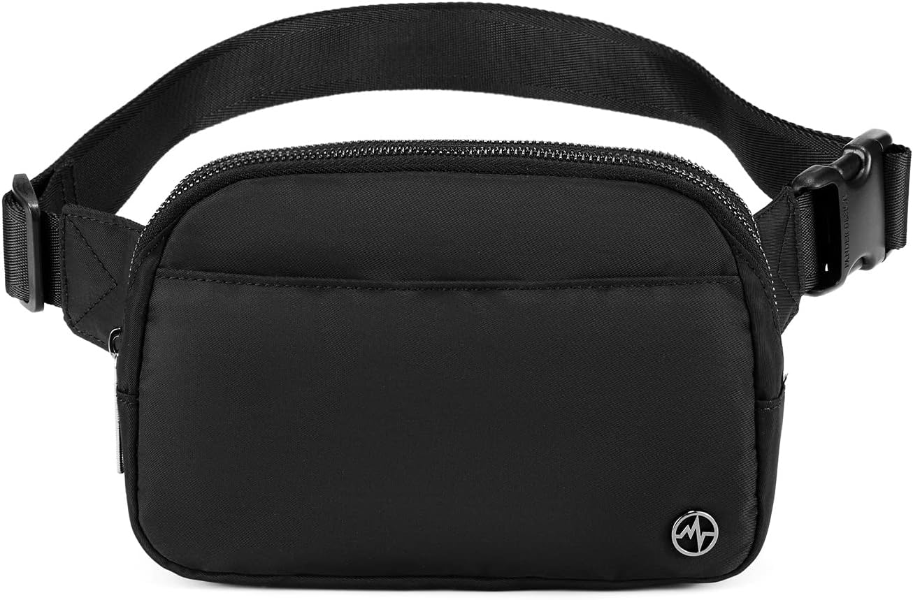 Pander Everywhere Belt Bag for Women, 5 Zipper Pockets Nylon Crossbody Fanny Pac...