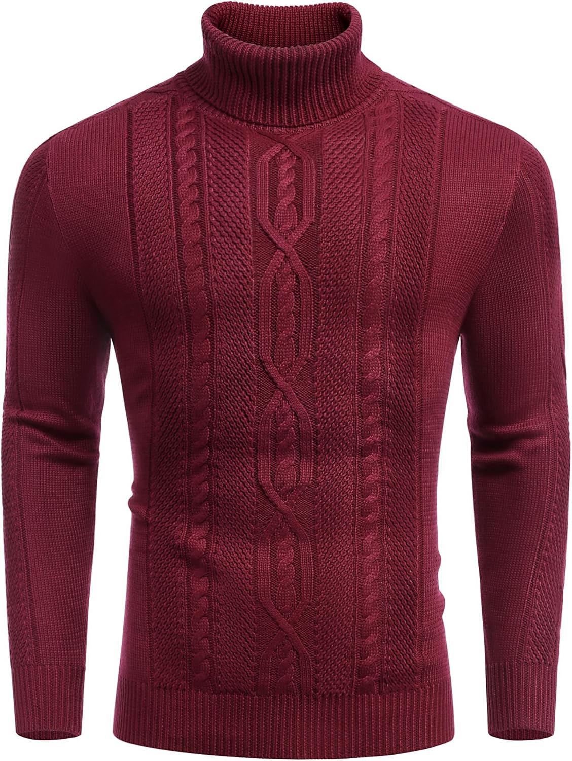 COOFANDY Men's Slim Fit Turtleneck Sweater Casual Warm Twisted Knitted Pullover...