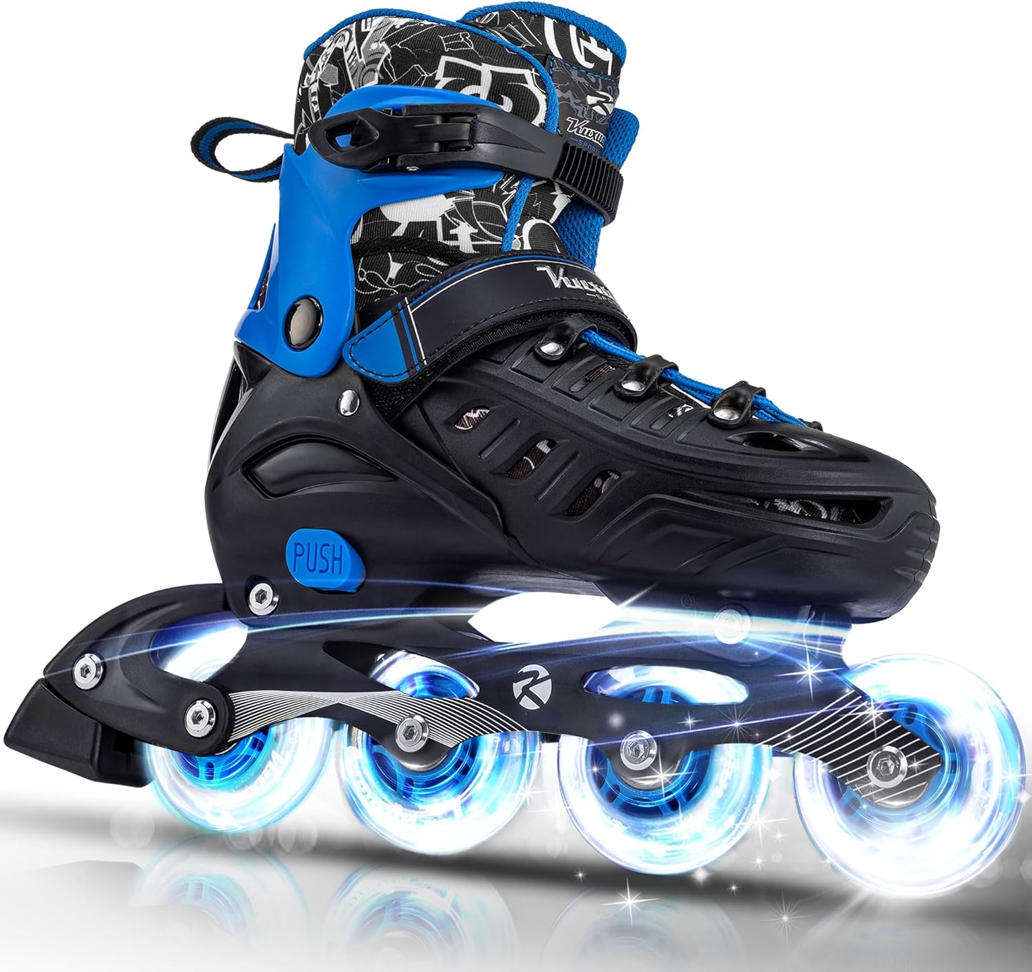 Kuxuan Skates Inline Skates for Kids and Adult, Adjustable Fun Illuminating Skat...
