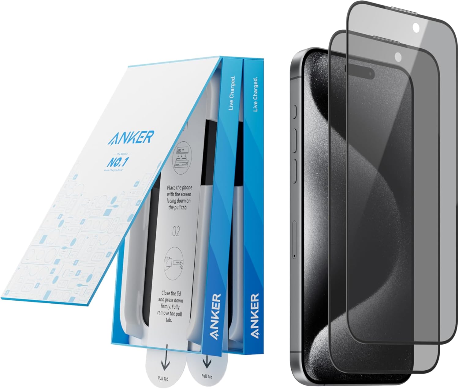 Anker Privacy Screen Protector, Special 2 Pack Privacy Screen Protector for iPho...