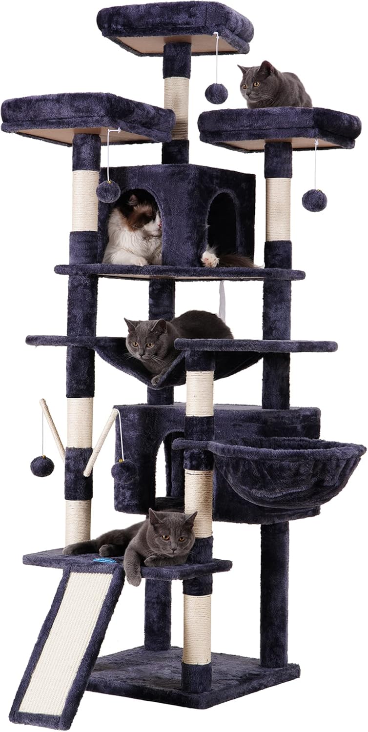 Hey-brother Cat Tree, 71 inches XL Large Cat Tower for Indoor Cats, Multi-Level...