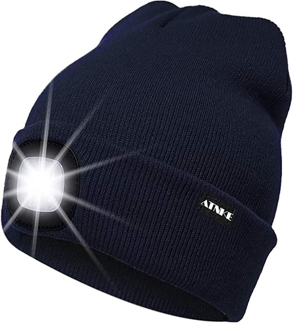 ATNKE LED Lighted Beanie Cap,USB Rechargeable Running Hat Ultra Bright 4 LED Wat...