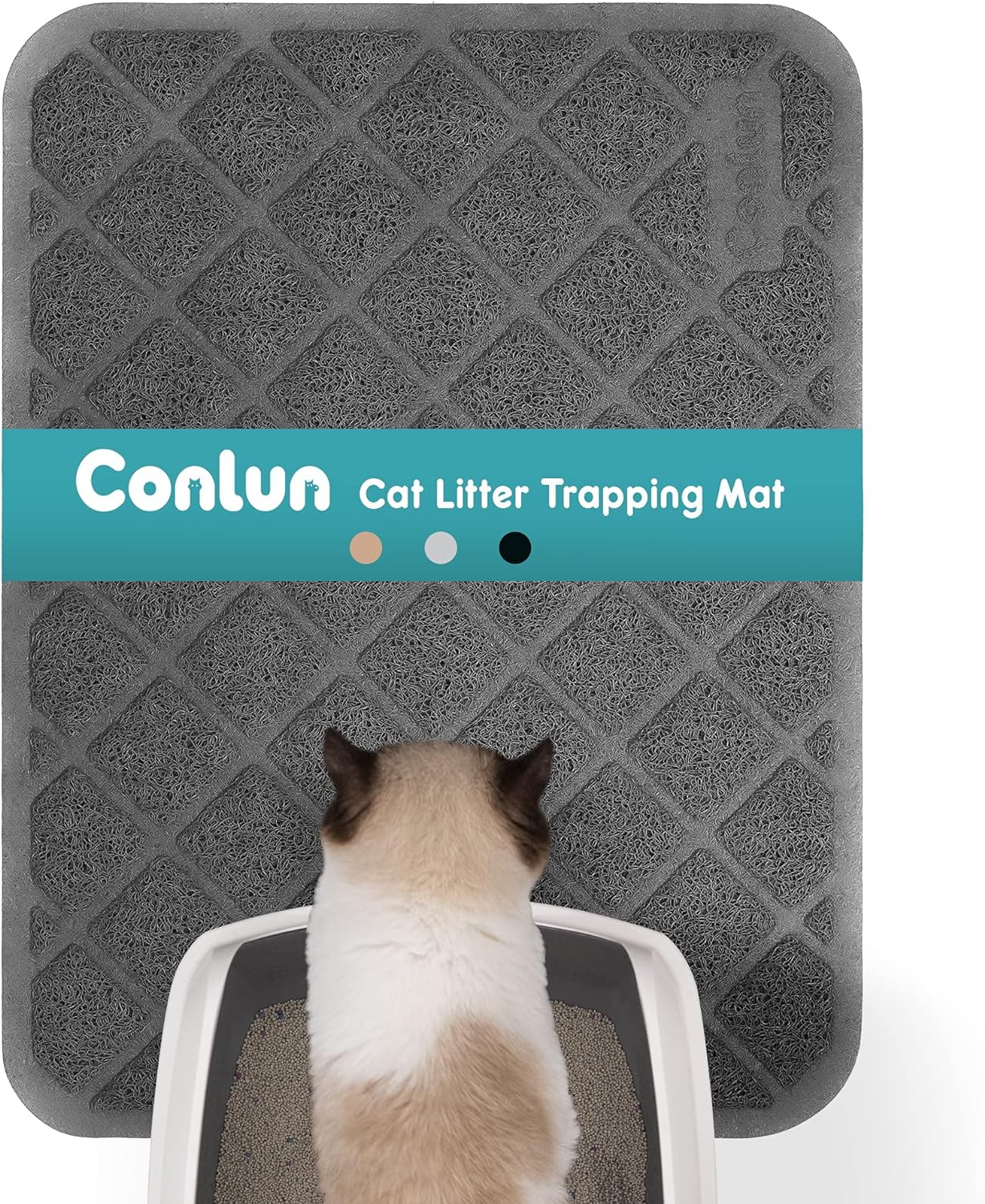 Cat Litter Mat Litter Trapping Mat, 24" x 17" Premium Durable PVC Grid Mesh with...