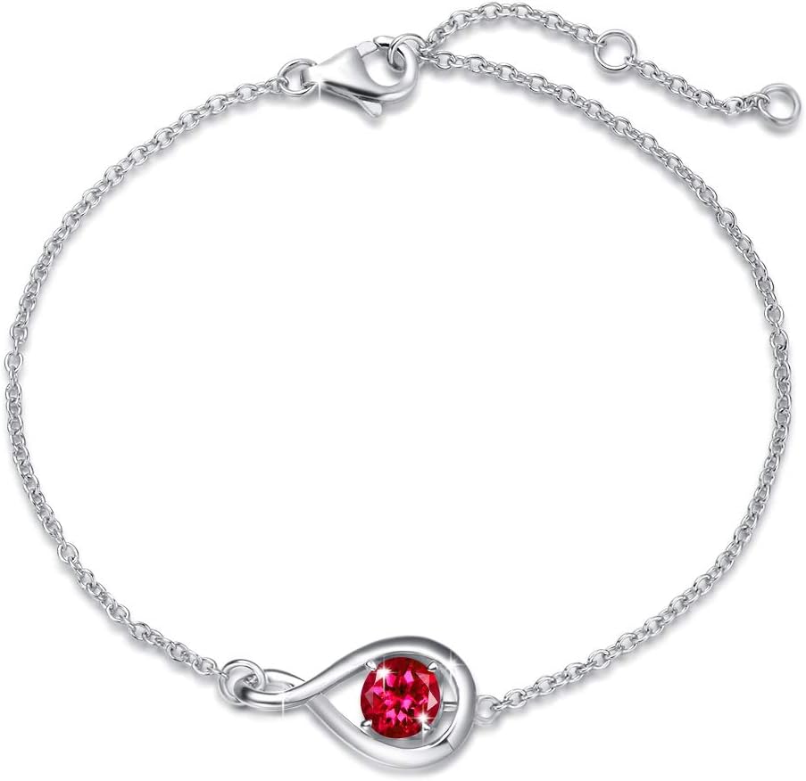 FANCIME Christmas Bracelet, Special Sterling Silver Infinity Birthstone Bracelet...