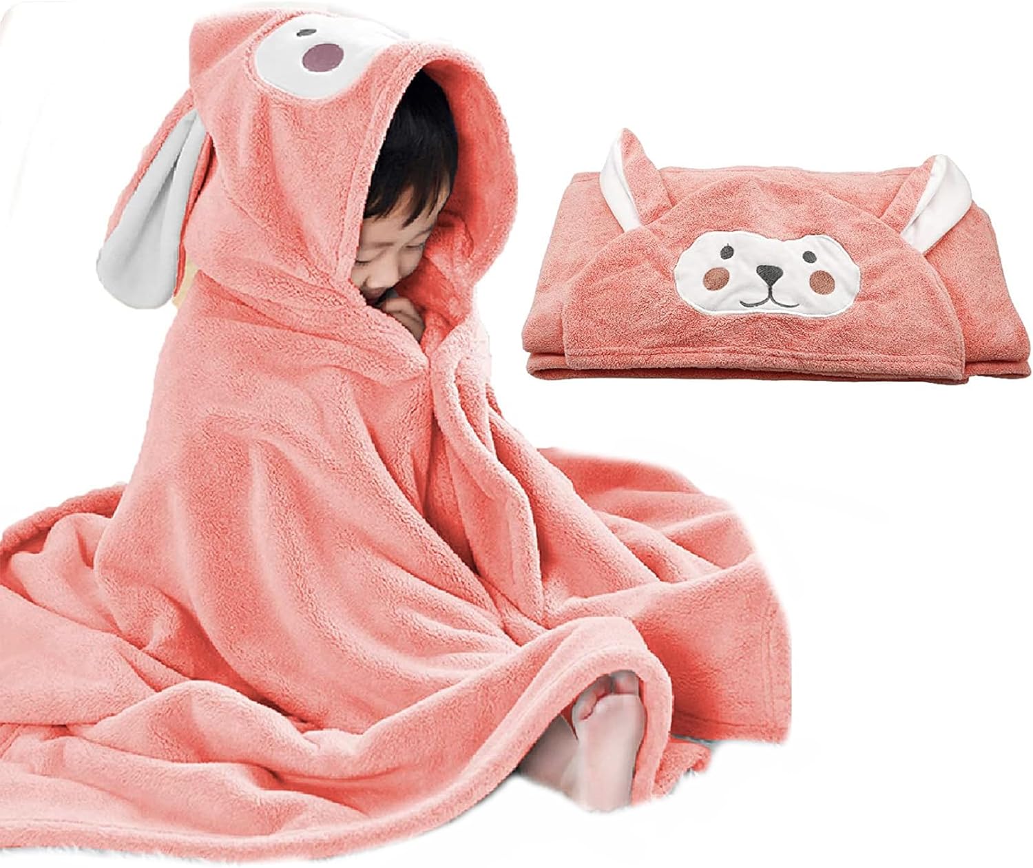 ROMASA Baby Bath Towel Hooded Ultra Soft Towel Highly Absorbent Bathrobe Blanket...