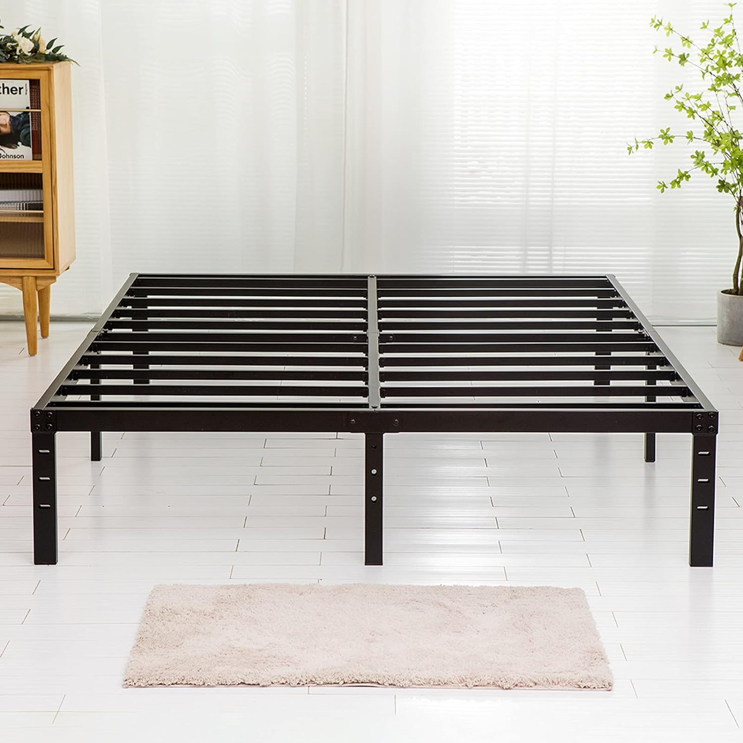 King Size Bed Frame 18 inch Tall, 3500lbs Heavy Du...