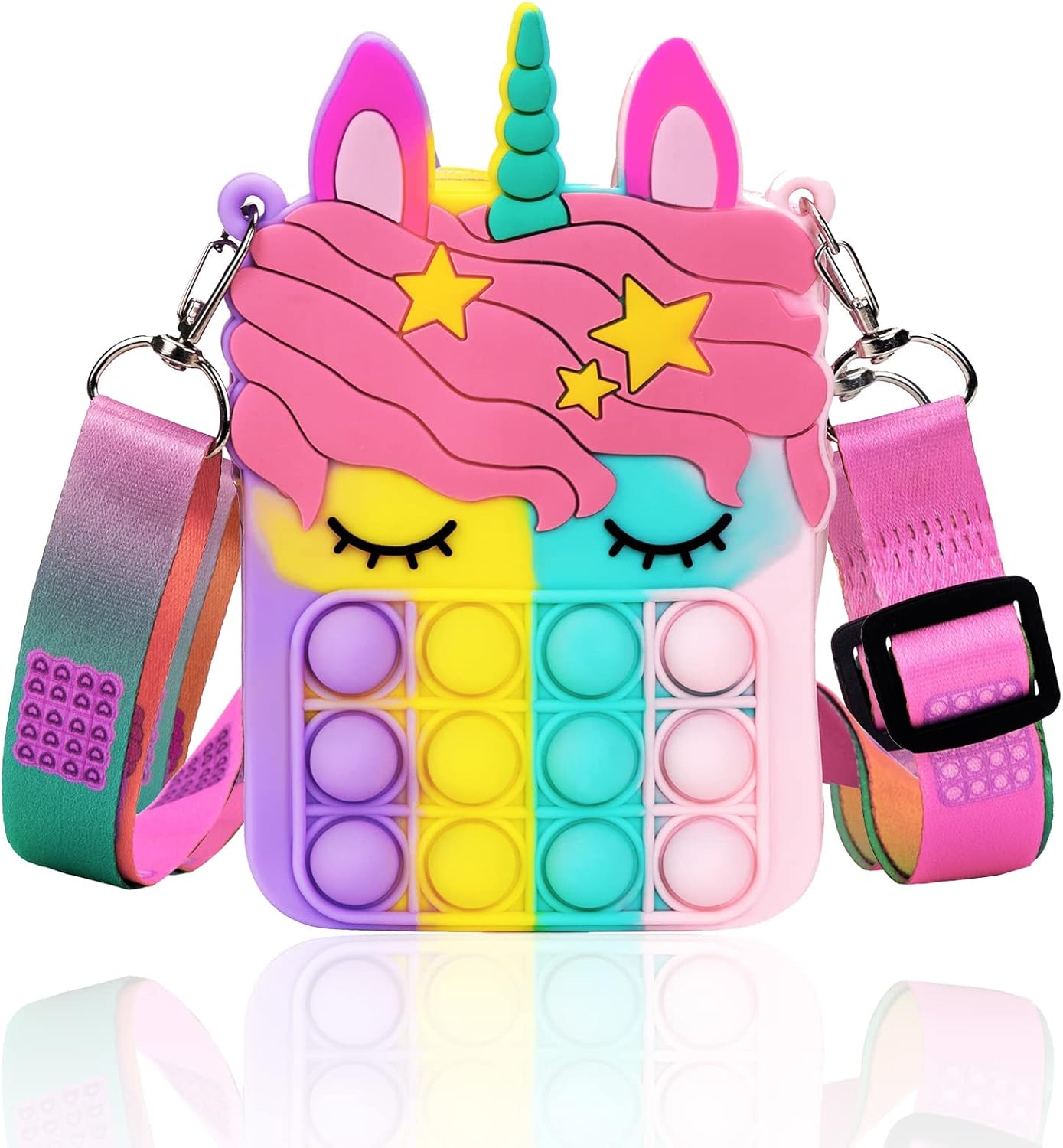 Civan Small Pop Purse,Unicorn Pop Purse for Girl Boy and Women Pop Bag with Unic...
