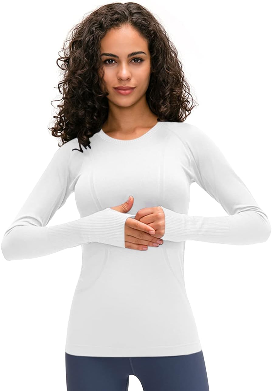 LUYAA Women's Workout Tops Long Sleeve Shirts Yoga Sports Breathable Gym Athleti...