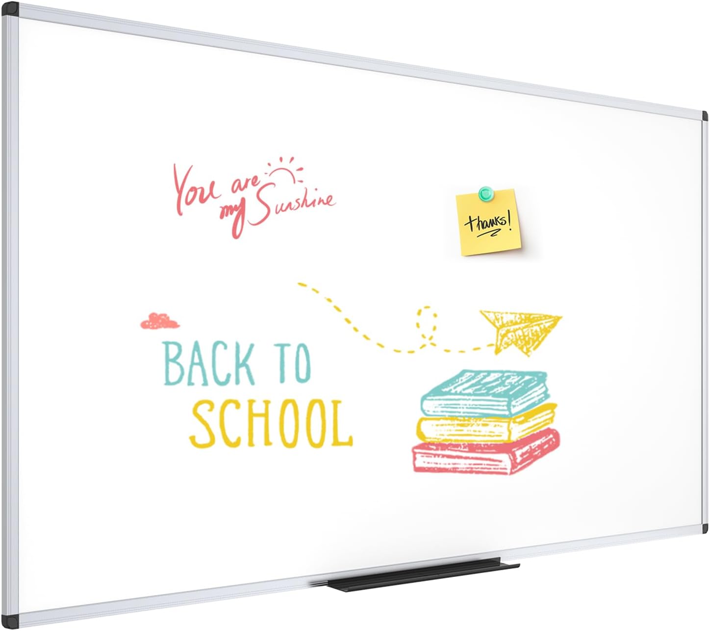 VIZ-PRO Dry Erase Board/Whiteboard, 72 x 40 Inches, Wall Mounted Board for Schoo...