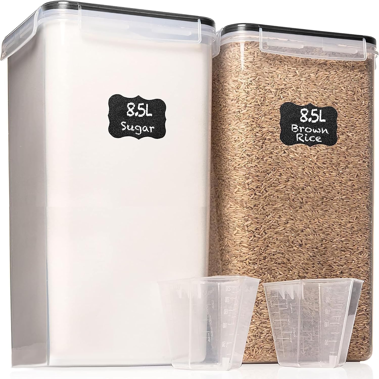 WHITE FEATHER SUPPLIES 2 PC [8.5L / 287 Oz] Extra Large Airtight Food Storage Co...