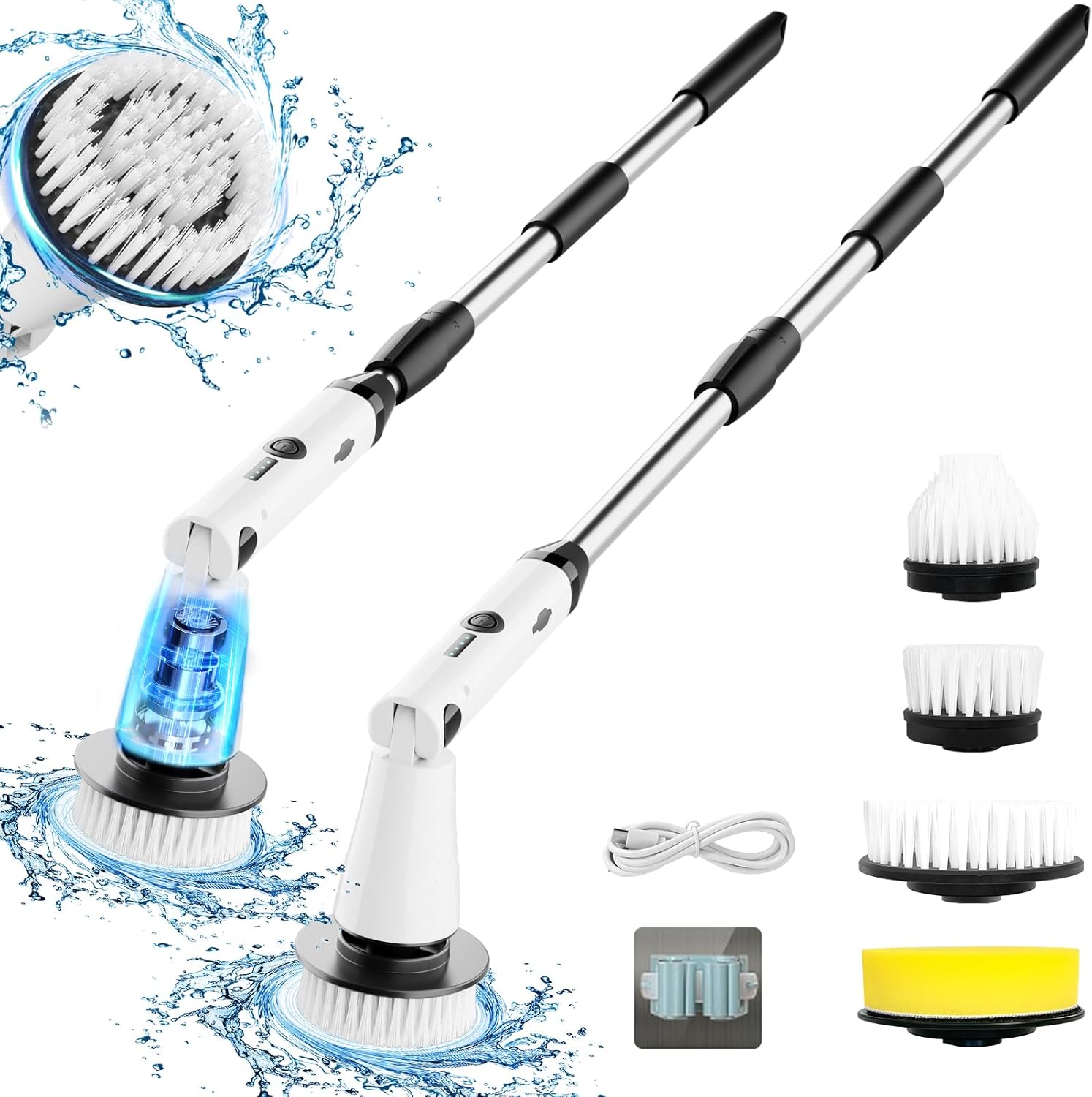 Electric Spin Scrubber, 2024 New Bathroom Cleaner, Power Shower Cleaning Brush w...