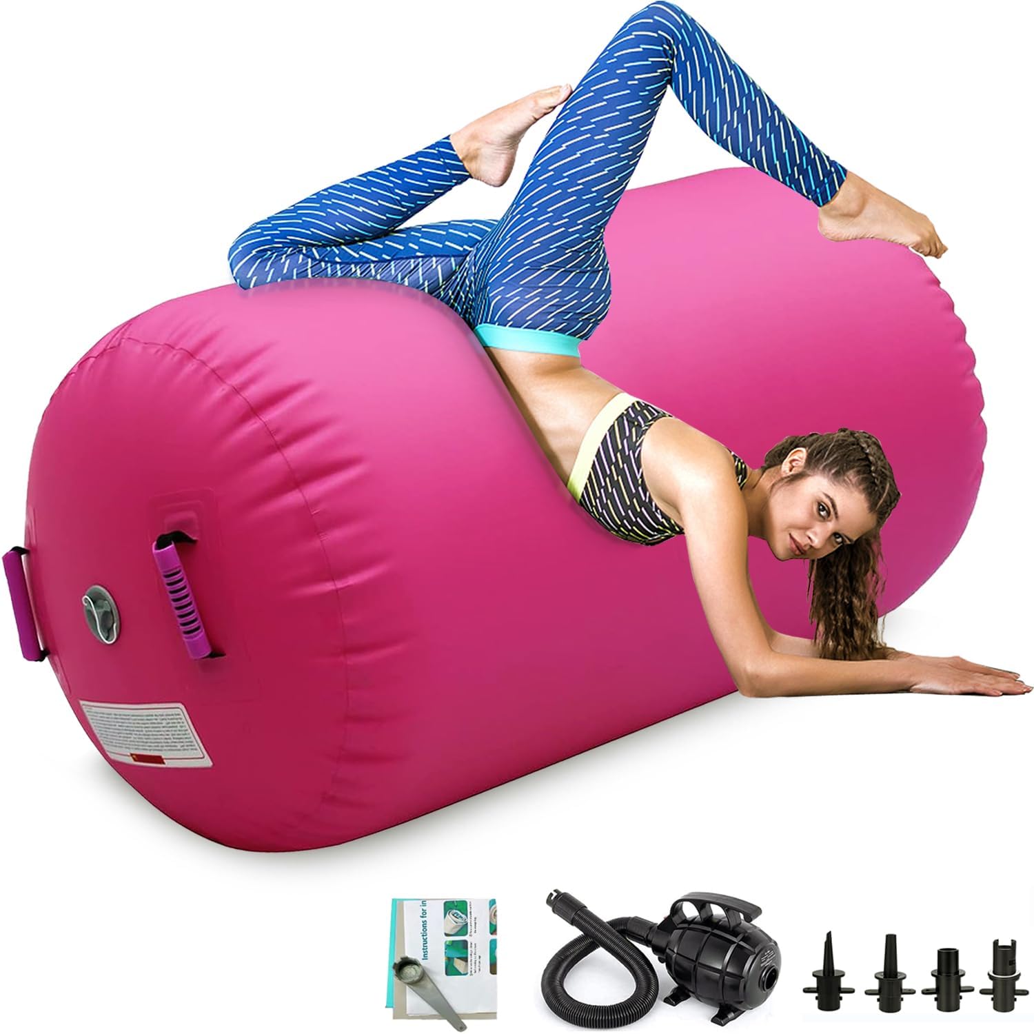 Air Roller Gymnastics Barrel Inflatable Tumbling Roller Air Mat Octagon Mat with...