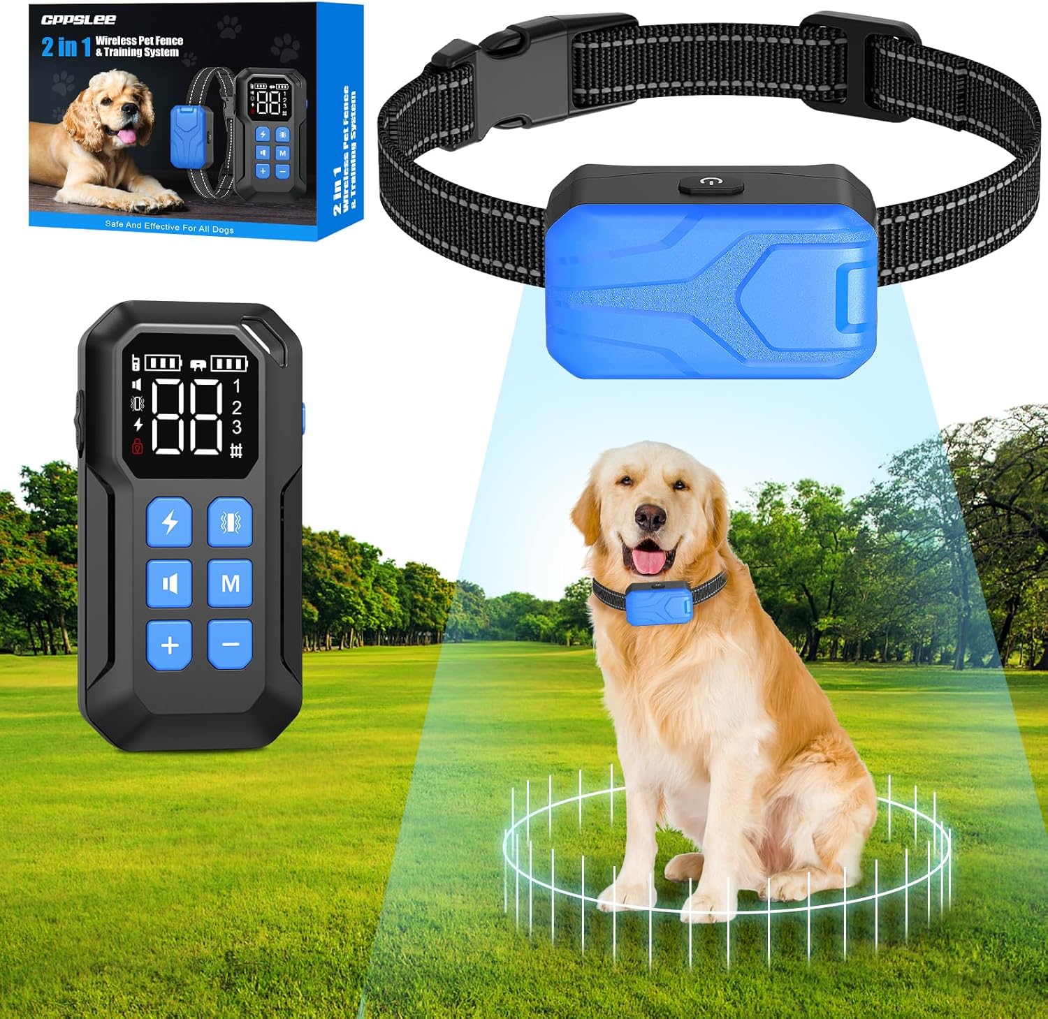 CPPSLEE Wireless Dog Fence, Wireless Fence for Dogs, Electric Dog Fence, Wireles...