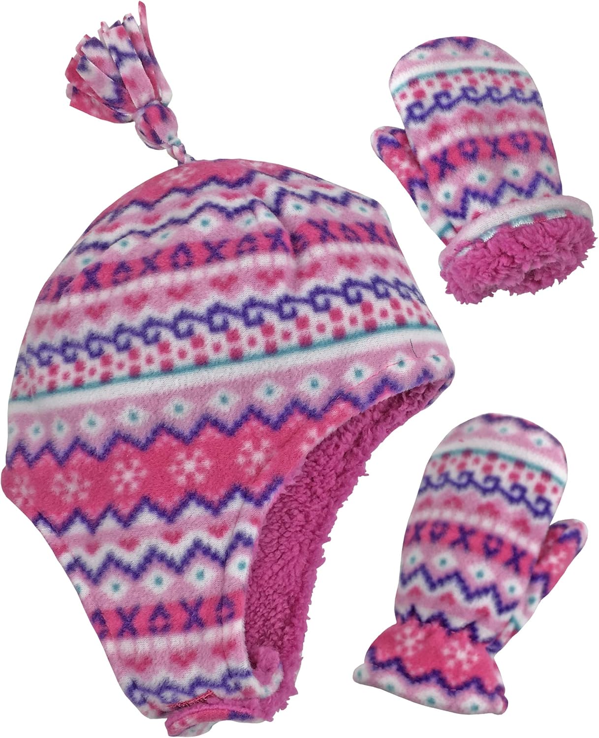 N'Ice Caps Toddler Baby Winter Hat Mitten Set - Kids Boys Girls Gloves Fleece Sh...