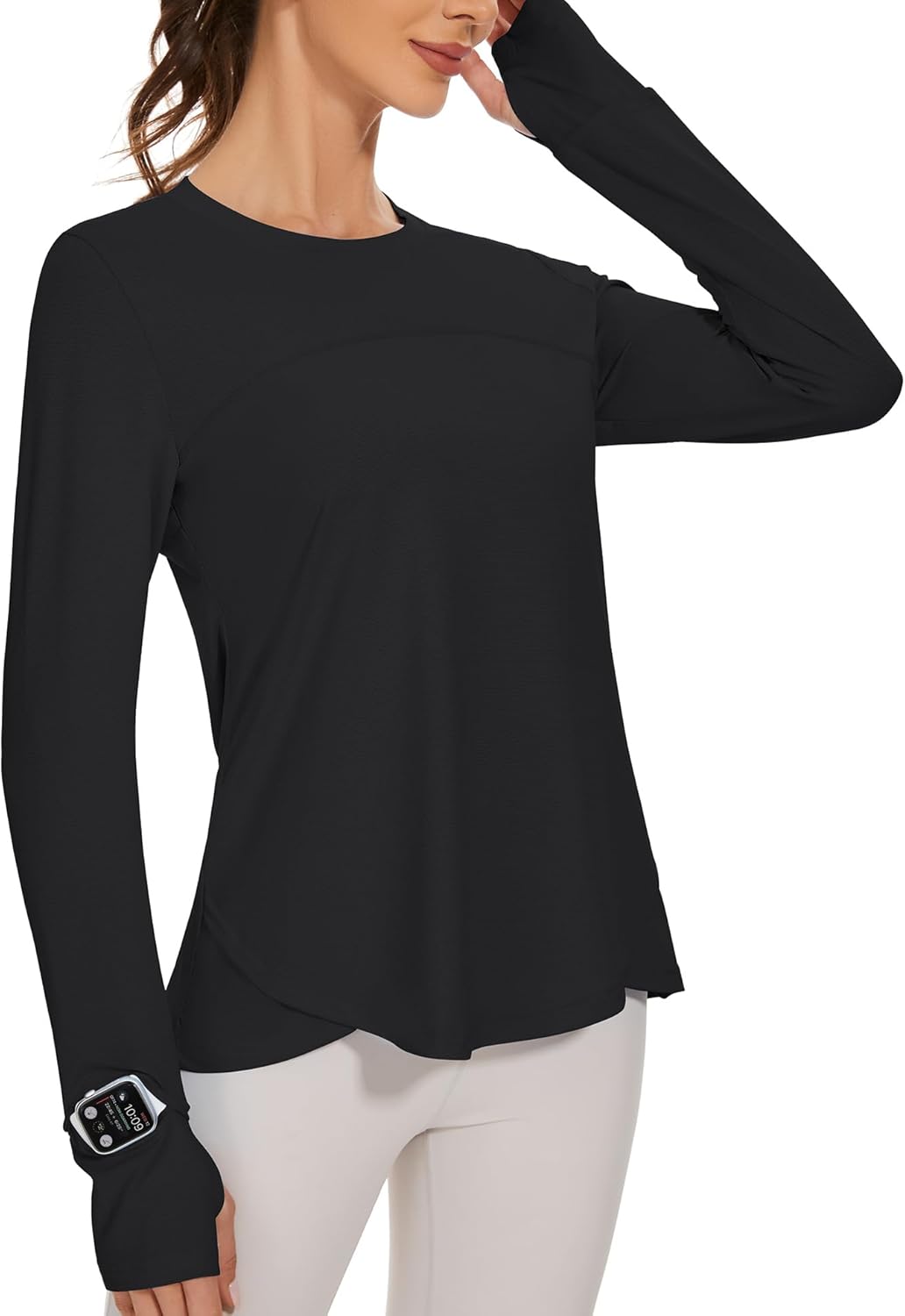 IECCP Workout Shirts for Women Long Sleeve Athletic Tops UPF 50+ Sun Shirts Rash...
