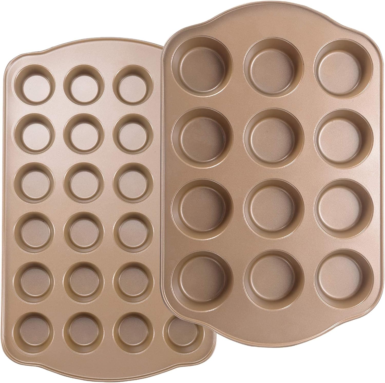 Nonstick Muffin Pan, Mini Cupcake Pan Set, Muffin Tins for Baking, 2 Pack, 12-Cu...