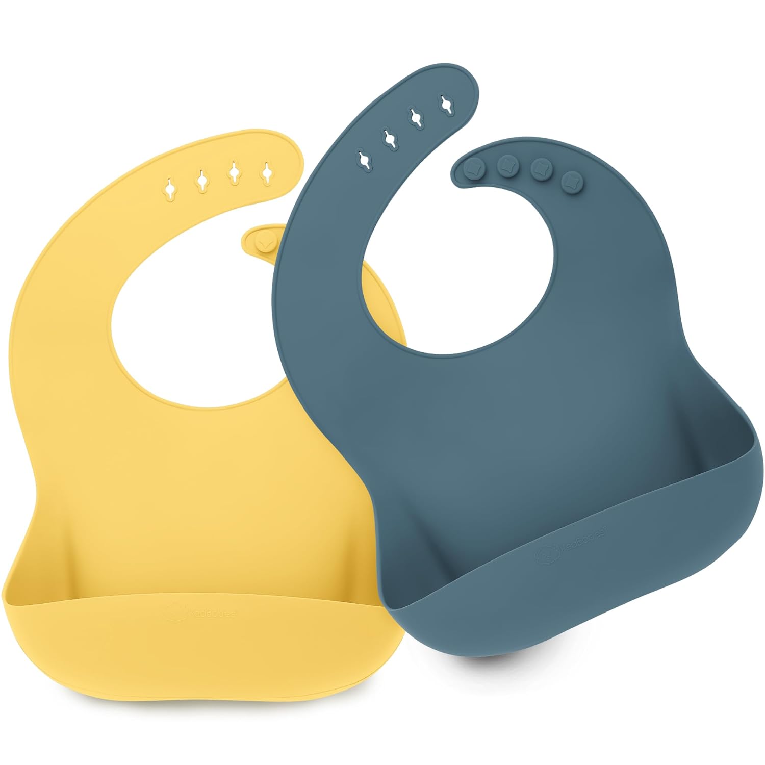 High-Quality KeaBabies 2-Pack Silicone Bibs, Special Silicone Baby Bibs for Eati...