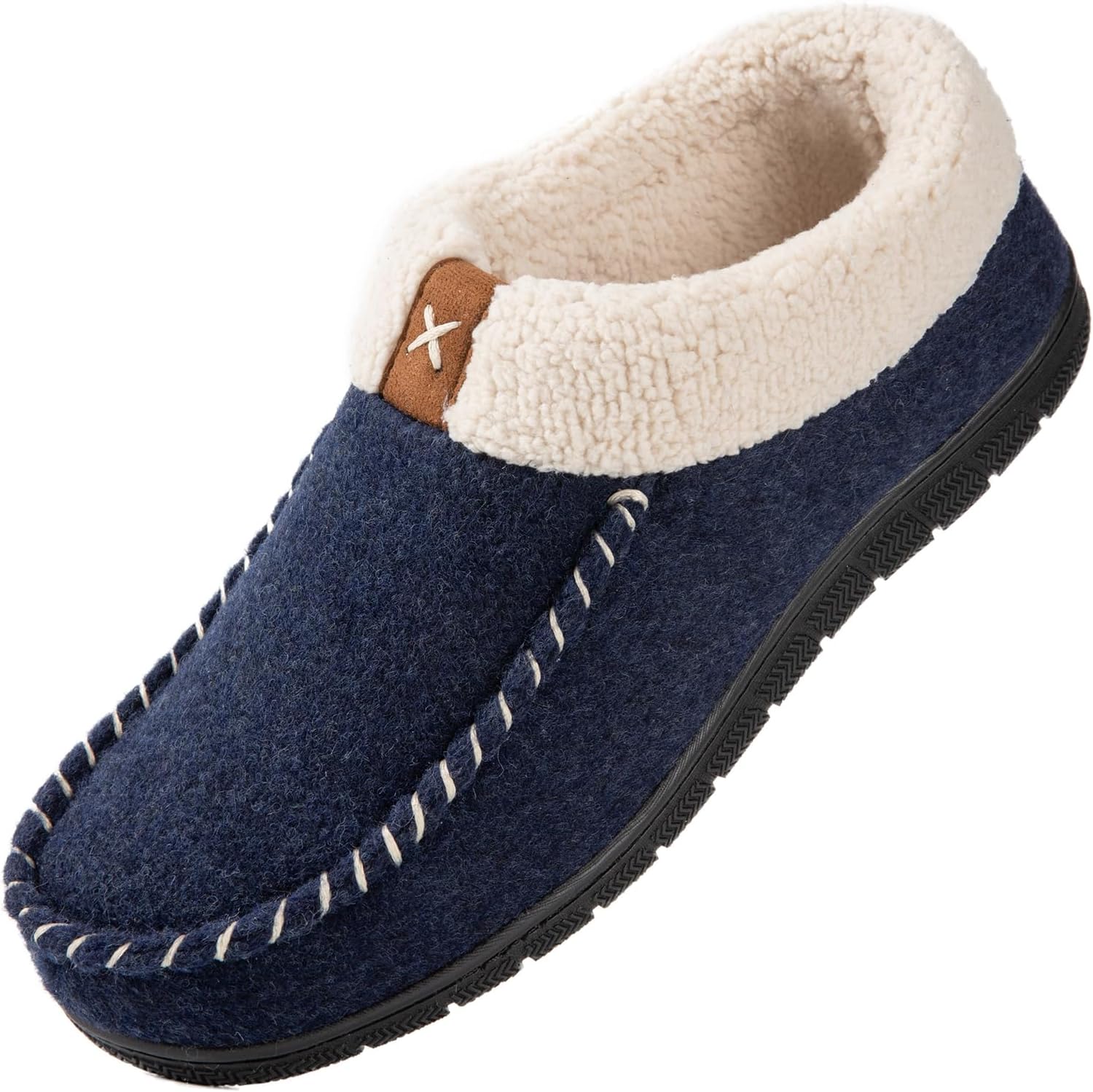 VeraCosy Women's Moccasin Slippers Warm Comfy Wool-felt Memory Foam Indoor House...