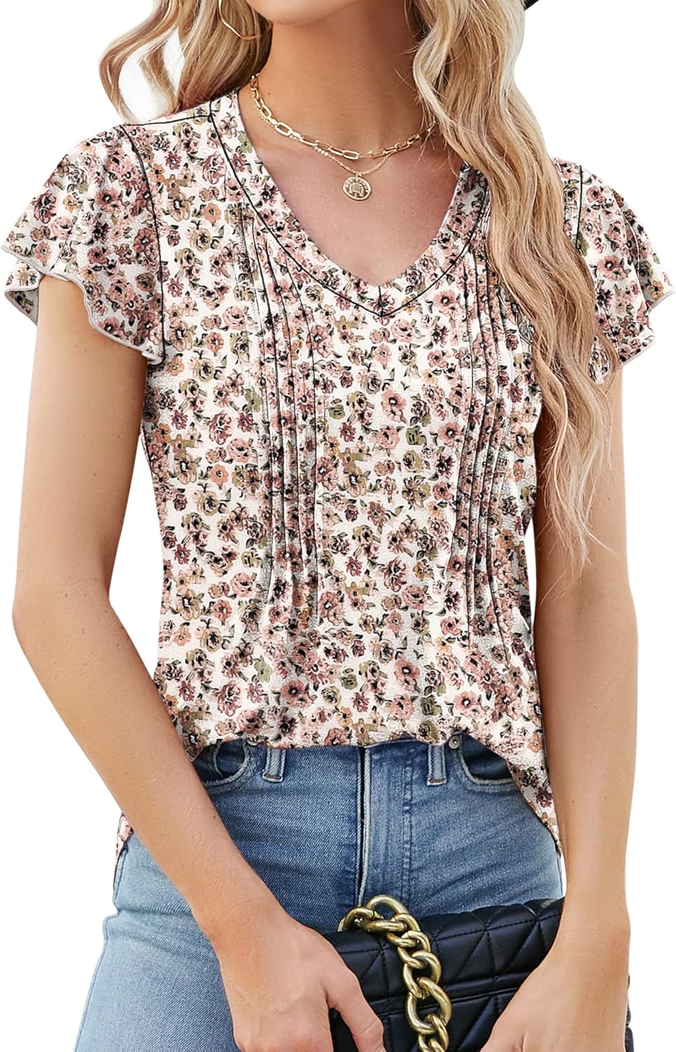 **Best LOMON Womens Tops, Trendy Dressy Casual Summer Flutter Sleeve T-Shirts, S...