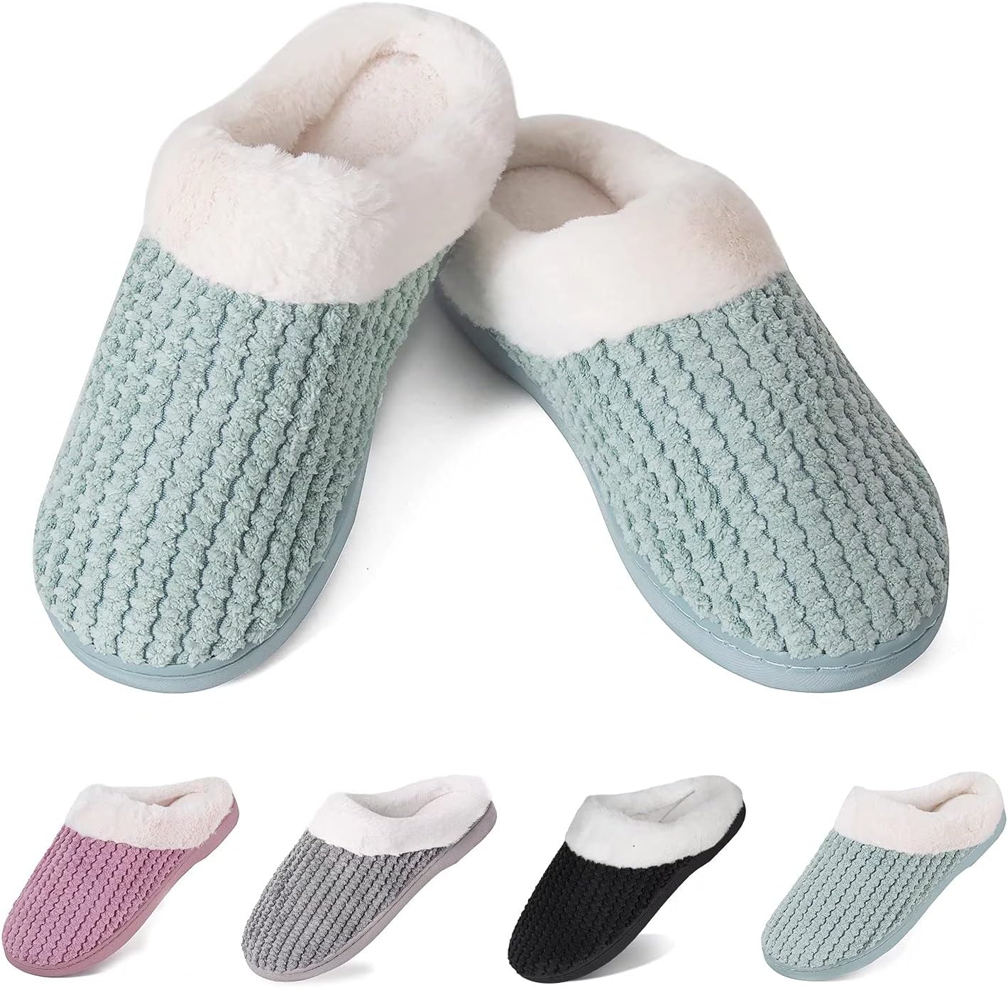 YALOX Slippers for Womens Warm Memory Foam Anti-Slip House Shoes Comfortable Cot...
