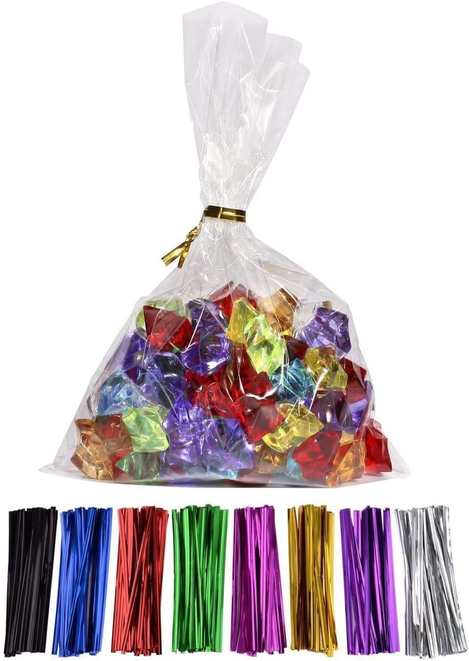 MoloTAR 100 Pcs 10 in x 6 in(1.4mil.) Clear Flat Cello Cellophane Treat Bags Goo...