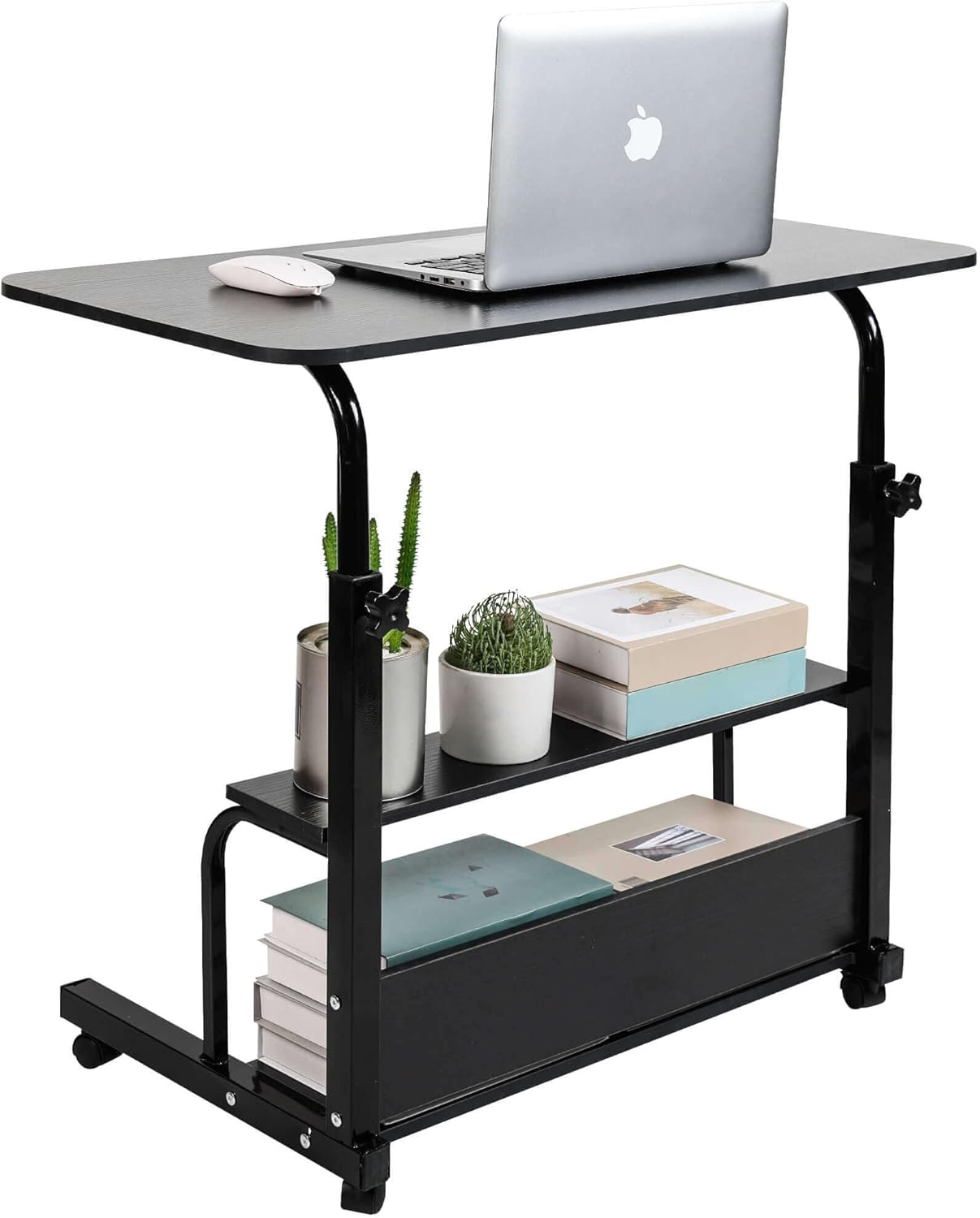 Adjustable Height Mobile Computer Desk, Special Small Space Rolling Writing Desk...
