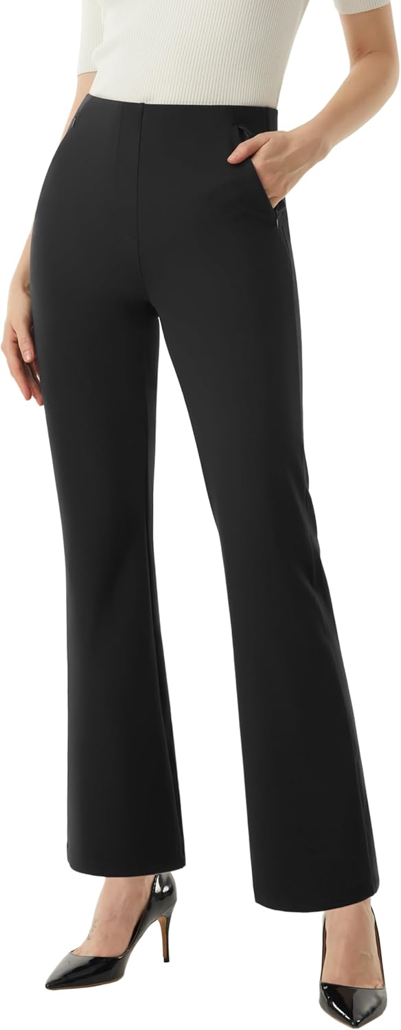 AFITNE Women’s Yoga Dress Pants 28”/30”/32” Stretchy Pull On Straight Leg Busine...