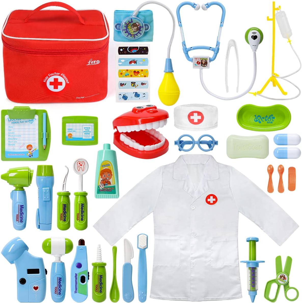 Medical Kit for Kids, Special Doctor Pretend Play Equipment with 35 Pieces, Inno...