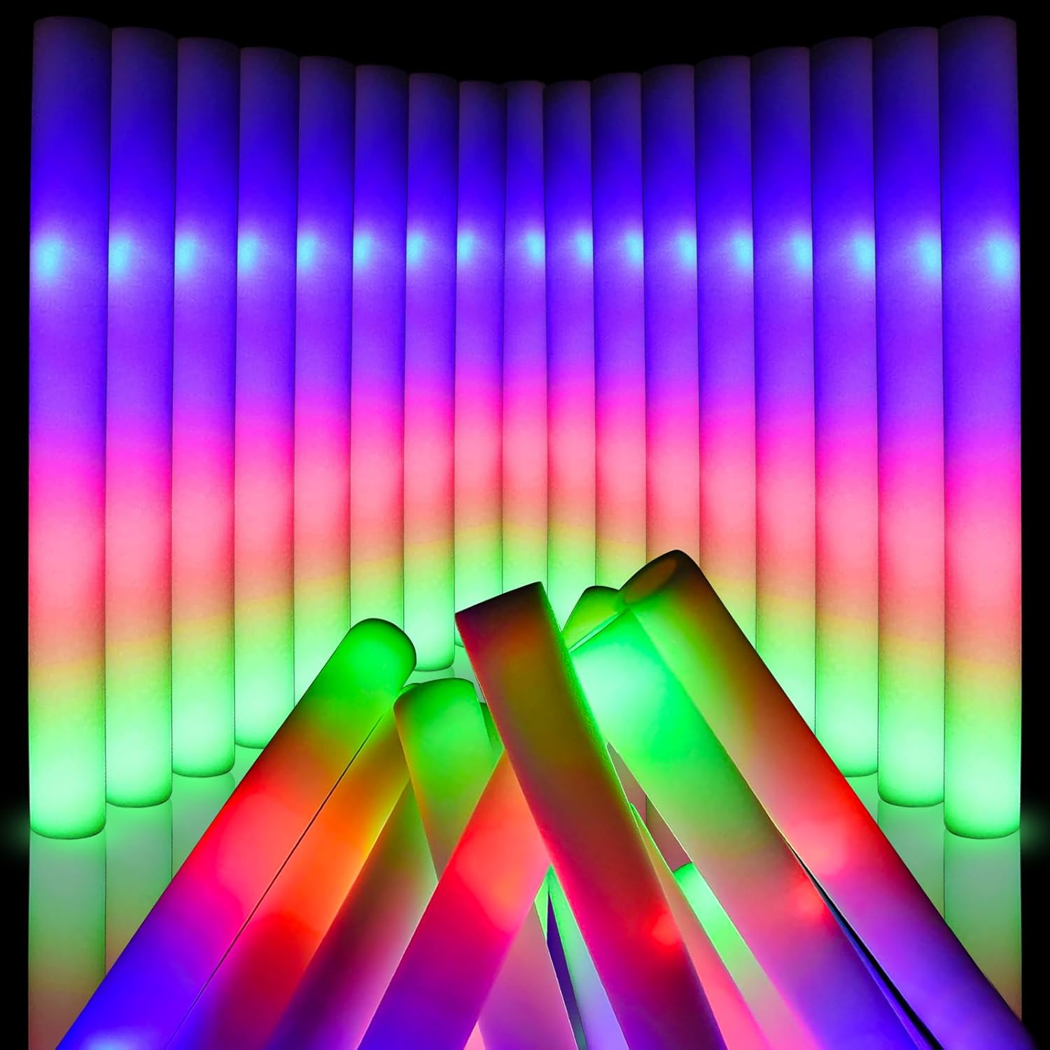 220 PCS LED Foam Glow Sticks, Bulk Glow Sticks, Glow in the Dark Party Supplies...
