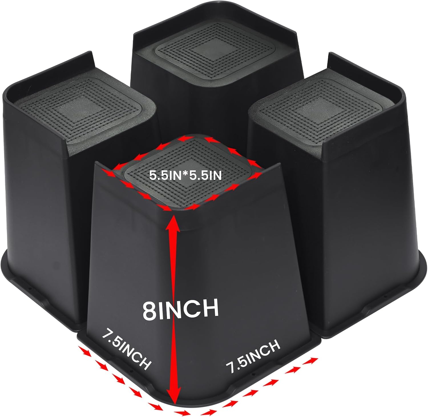 Bed Risers 8 inch, Oversized Furniture Risers, Support Up to 6000 Lbs, Lift 8 in...