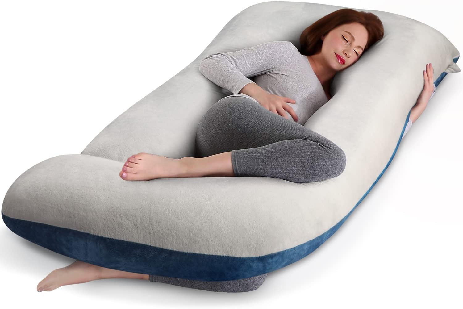 cauzyart Pregnancy Maternity Pillows for Sleeping 55 Inches U-Shape Full Body Pi...
